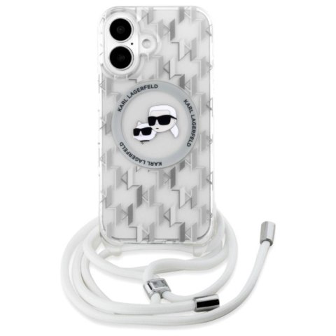 Karl Lagerfeld IML Crossbody Monogram Karl & Choupette Head MagSafe - Etui iPhone 16 (przezroczysty) Karl Lagerfeld IML Crossbody Monogram Karl & Choupette Head MagSafe - Etui iPhone 16 (przezroczysty)