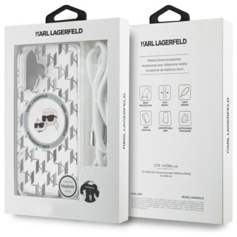 Karl Lagerfeld IML Crossbody Monogram Karl & Choupette Head MagSafe - Etui iPhone 16 (przezroczysty) Karl Lagerfeld IML Crossbody Monogram Karl & Choupette Head MagSafe - Etui iPhone 16 (przezroczysty)