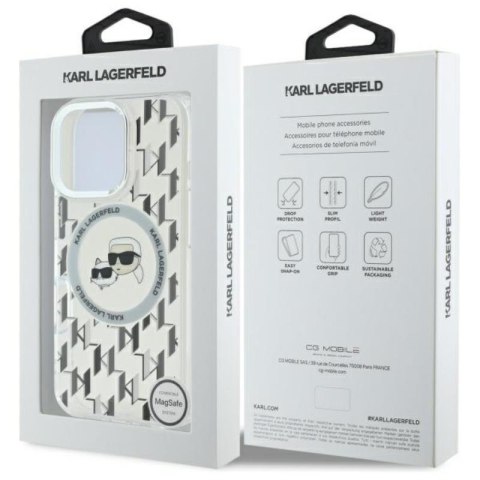 Karl Lagerfeld IML Monogram Karl & Choupette Head MagSafe - Etui iPhone 16 Pro (przezroczysty) Karl Lagerfeld IML Monogram Karl & Choupette Head MagSafe - Etui iPhone 16 Pro (przezroczysty)