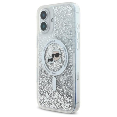 Karl Lagerfeld Liquid Glitter Karl & Choupette Head MagSafe - Etui iPhone 16 (przezroczysty) Karl Lagerfeld Liquid Glitter Karl & Choupette Head MagSafe - Etui iPhone 16 (przezroczysty)