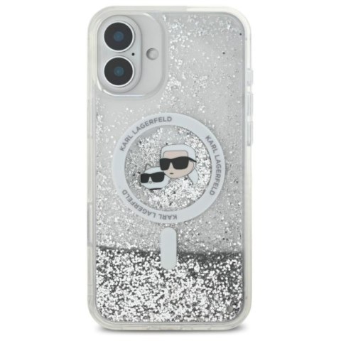 Karl Lagerfeld Liquid Glitter Karl & Choupette Head MagSafe - Etui iPhone 16 (przezroczysty) Karl Lagerfeld Liquid Glitter Karl & Choupette Head MagSafe - Etui iPhone 16 (przezroczysty)