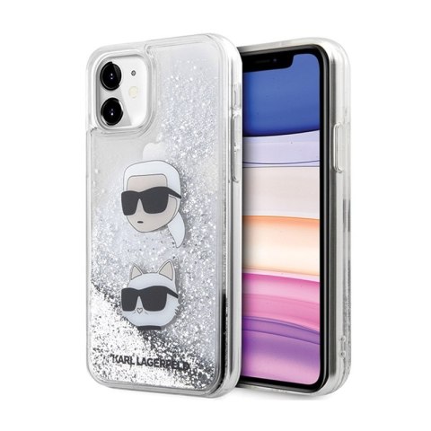 Karl Lagerfeld Liquid Glitter Karl & Choupette Heads - Etui iPhone 11 (srebrny) Karl Lagerfeld Liquid Glitter Karl & Choupette Heads - Etui iPhone 11 (srebrny)