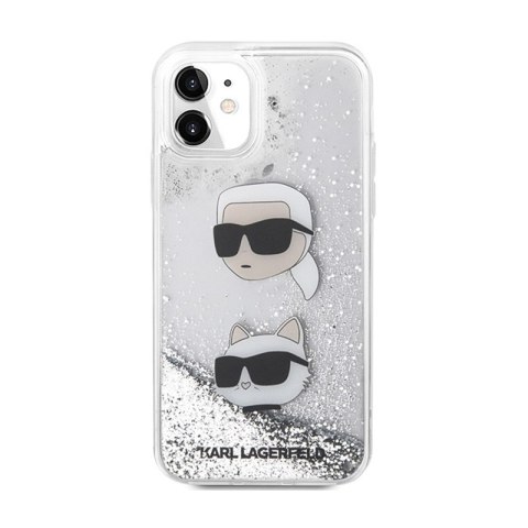 Karl Lagerfeld Liquid Glitter Karl & Choupette Heads - Etui iPhone 11 (srebrny) Karl Lagerfeld Liquid Glitter Karl & Choupette Heads - Etui iPhone 11 (srebrny)