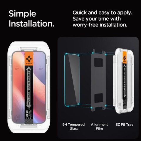 Spigen GLAS.TR EZ FIT 2-Pack - Szkło hartowane do iPhone 16 Pro 2 szt Spigen GLAS.TR EZ FIT 2-Pack - Szkło hartowane do iPhone 16 Pro 2 szt