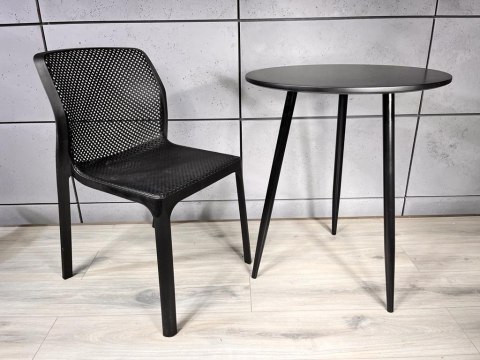 Stół okrągły VINCI BLACK 70 cm SMOKE Stół okrągły VINCI BLACK 70 cm SMOKE