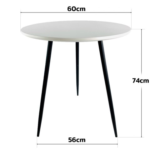 Stół okrągły VINCI WHITE 60 cm SMOKE Stół okrągły VINCI WHITE 60 cm SMOKE
