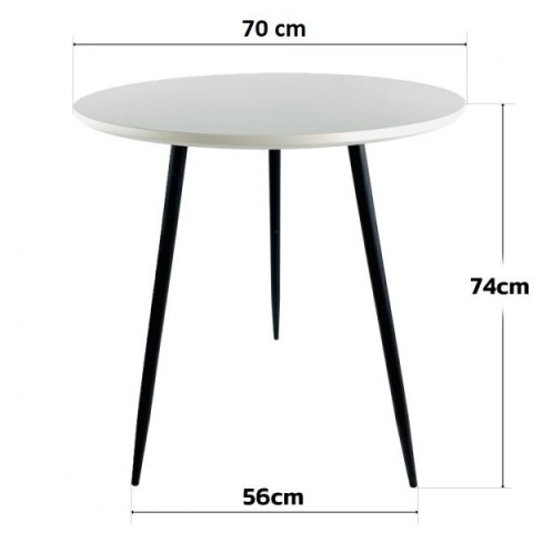 Stół okrągły VINCI WHITE 70 cm SMOKE Stół okrągły VINCI WHITE 70 cm SMOKE