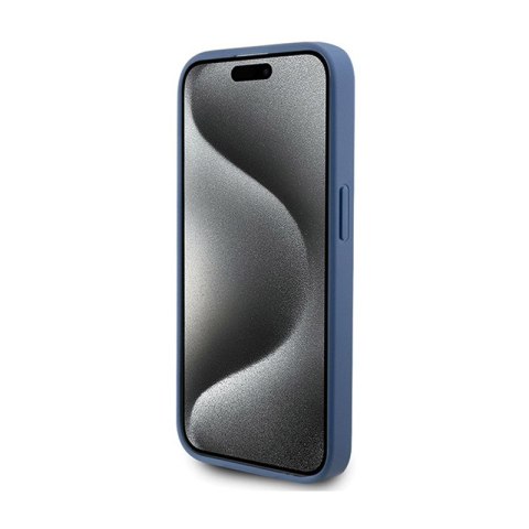 Guess 4G Collection Leather Metal Logo MagSafe - Etui iPhone 15 Pro Max (niebieski) Guess 4G Collection Leather Metal Logo MagSafe - Etui iPhone 15 Pro Max (niebieski)