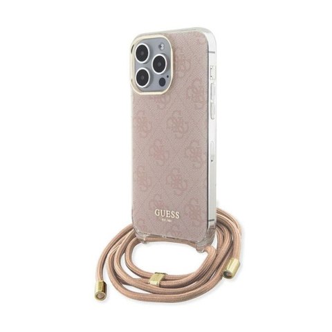 Guess Crossbody Cord 4G Print - Etui iPhone 15 Pro Max (różowy) Guess Crossbody Cord 4G Print - Etui iPhone 15 Pro Max (różowy)