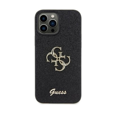 Guess Glitter Script Big 4G - Etui iPhone 13 Pro Max (czarny) Guess Glitter Script Big 4G - Etui iPhone 13 Pro Max (czarny)