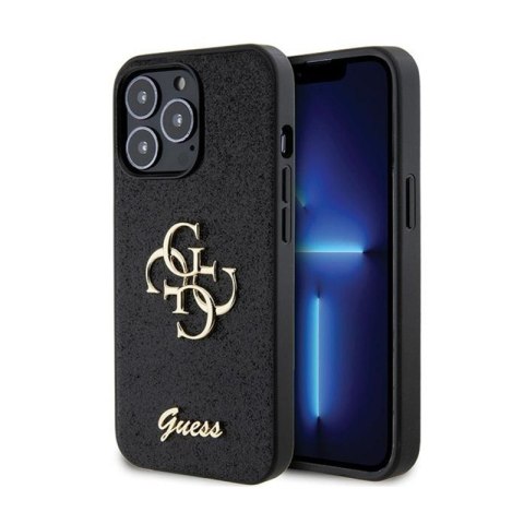 Guess Glitter Script Big 4G - Etui iPhone 13 Pro (czarny) Guess Glitter Script Big 4G - Etui iPhone 13 Pro (czarny)