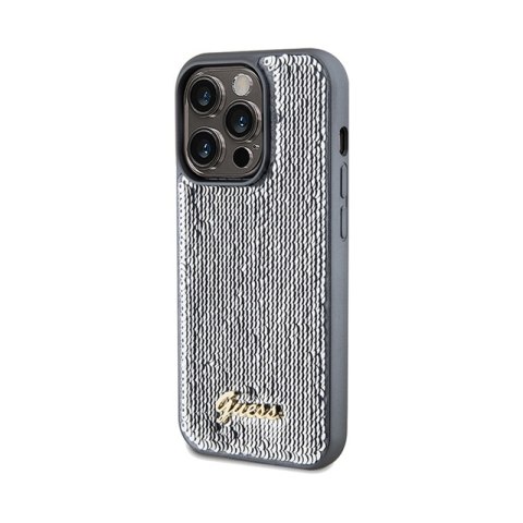Guess Sequin Script Metal - Etui iPhone 14 Pro Max (srebrny) Guess Sequin Script Metal - Etui iPhone 14 Pro Max (srebrny)