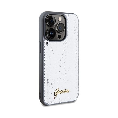 Guess Sequin Script Metal - Etui iPhone 14 Pro Max (srebrny) Guess Sequin Script Metal - Etui iPhone 14 Pro Max (srebrny)
