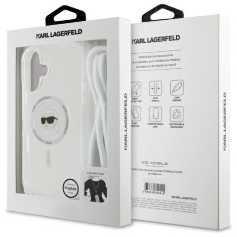 Karl Lagerfeld Crossbody IML Karl Head MagSafe - Etui iPhone 16 (przezroczysty) Karl Lagerfeld Crossbody IML Karl Head MagSafe - Etui iPhone 16 (przezroczysty)