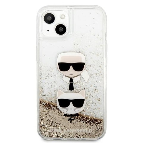 Karl Lagerfeld Liquid Glitter Karl & Choupette Head - Etui iPhone 13 mini (złoty) Karl Lagerfeld Liquid Glitter Karl & Choupette Head - Etui iPhone 13 mini (złoty)