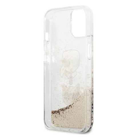 Karl Lagerfeld Liquid Glitter Karl & Choupette Head - Etui iPhone 13 mini (złoty) Karl Lagerfeld Liquid Glitter Karl & Choupette Head - Etui iPhone 13 mini (złoty)