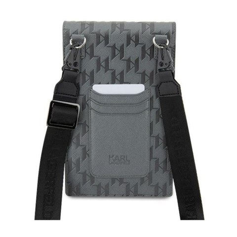 Karl Lagerfeld Saffiano Monogram Choupette - Torebka crossbody na telefon (srebrny) Karl Lagerfeld Saffiano Monogram Choupette - Torebka crossbody na telefon (srebrny)