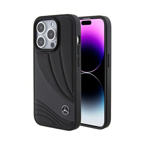 Mercedes Leather Wave Pattern - Etui iPhone 15 Pro Max (czarny) Mercedes Leather Wave Pattern - Etui iPhone 15 Pro Max (czarny)