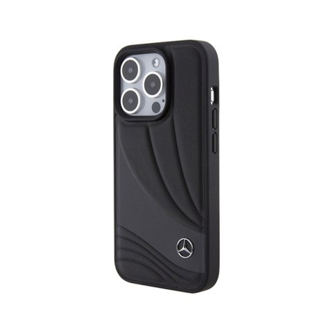 Mercedes Leather Wave Pattern - Etui iPhone 15 Pro Max (czarny) Mercedes Leather Wave Pattern - Etui iPhone 15 Pro Max (czarny)
