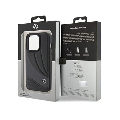 Mercedes Leather Wave Pattern - Etui iPhone 15 Pro Max (czarny) Mercedes Leather Wave Pattern - Etui iPhone 15 Pro Max (czarny)