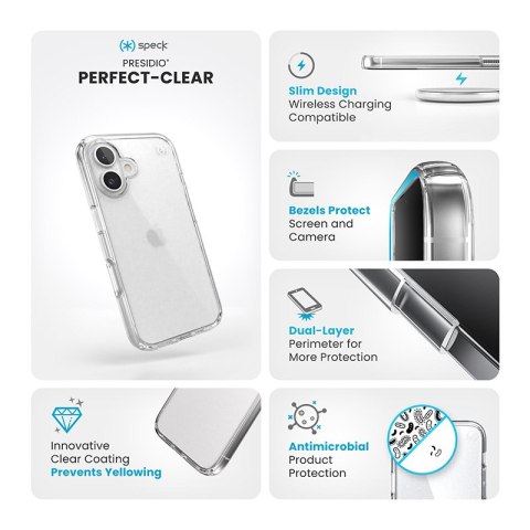 Speck Presidio Perfect-Clear - Etui iPhone 16 (Clear) Speck Presidio Perfect-Clear - Etui iPhone 16 (Clear)