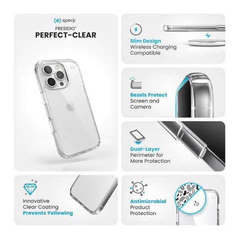 Speck Presidio Perfect-Clear - Etui iPhone 16 Pro (Clear) Speck Presidio Perfect-Clear - Etui iPhone 16 Pro (Clear)
