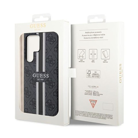 Guess 4G Printed Stripe - Etui Samsung Galaxy S23 Ultra (czarny) Guess 4G Printed Stripe - Etui Samsung Galaxy S23 Ultra (czarny)