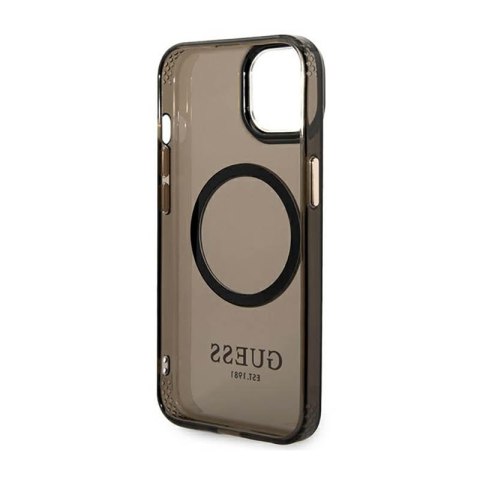 Guess Gold Outline Translucent MagSafe - Etui iPhone 14 (czarny) Guess Gold Outline Translucent MagSafe - Etui iPhone 14 (czarny)