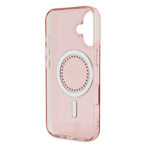 Guess IML Rhinestones MagSafe - Etui iPhone 16 Plus (różowy) Guess IML Rhinestones MagSafe - Etui iPhone 16 Plus (różowy)