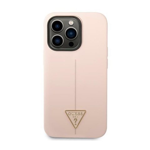 Guess Silicone Triangle Logo - Etui iPhone 14 Pro (różowy) Guess Silicone Triangle Logo - Etui iPhone 14 Pro (różowy)
