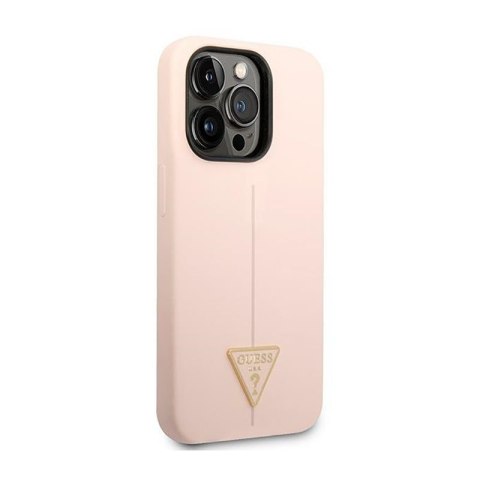 Guess Silicone Triangle Logo - Etui iPhone 14 Pro (różowy) Guess Silicone Triangle Logo - Etui iPhone 14 Pro (różowy)
