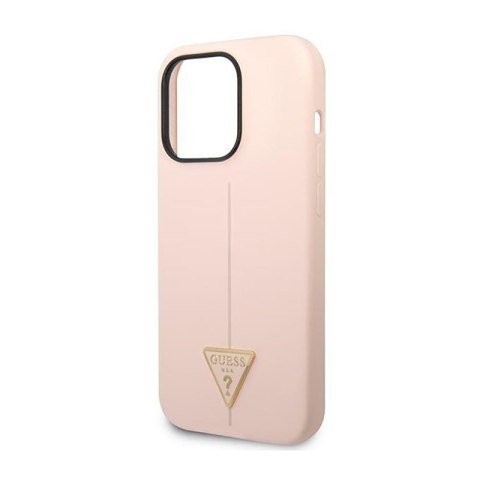 Guess Silicone Triangle Logo - Etui iPhone 14 Pro (różowy) Guess Silicone Triangle Logo - Etui iPhone 14 Pro (różowy)