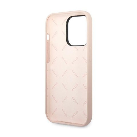 Guess Silicone Triangle Logo - Etui iPhone 14 Pro (różowy) Guess Silicone Triangle Logo - Etui iPhone 14 Pro (różowy)