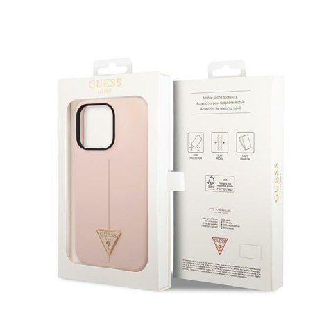 Guess Silicone Triangle Logo - Etui iPhone 14 Pro (różowy) Guess Silicone Triangle Logo - Etui iPhone 14 Pro (różowy)