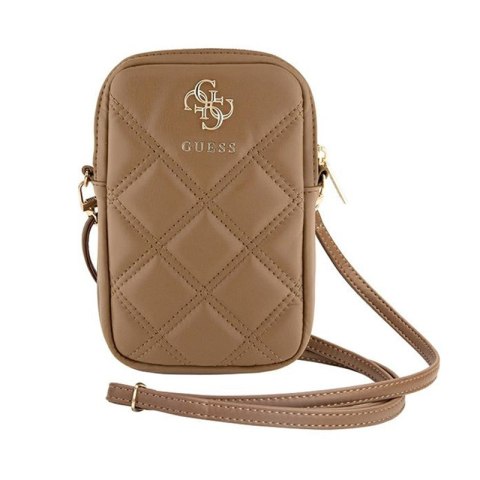 Guess Zip Quilted 4G - Torebka na telefon (brązowy) Guess Zip Quilted 4G - Torebka na telefon (brązowy)