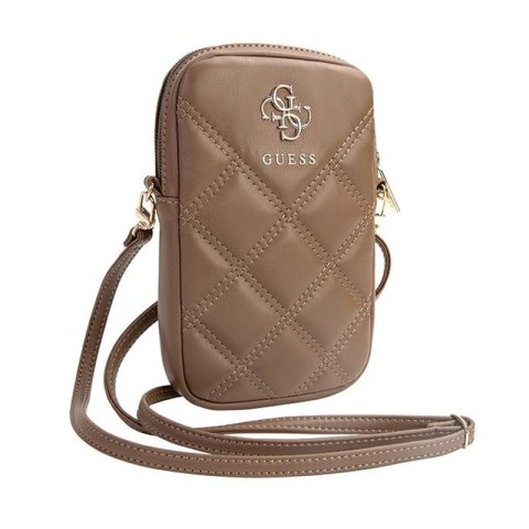 Guess Zip Quilted 4G - Torebka na telefon (brązowy) Guess Zip Quilted 4G - Torebka na telefon (brązowy)