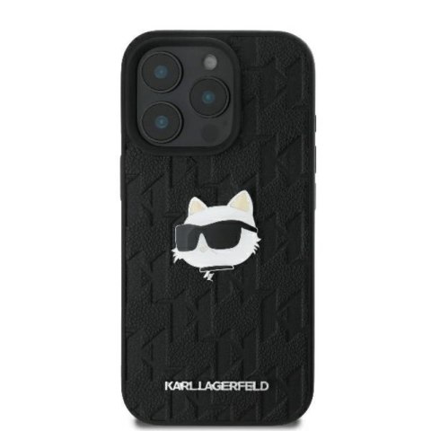 Karl Lagerfeld Monogram Choupette Head Pin - Etui iPhone 16 Pro Max (czarny) Karl Lagerfeld Monogram Choupette Head Pin - Etui iPhone 16 Pro Max (czarny)