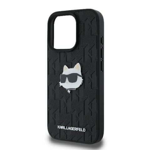 Karl Lagerfeld Monogram Choupette Head Pin - Etui iPhone 16 Pro Max (czarny) Karl Lagerfeld Monogram Choupette Head Pin - Etui iPhone 16 Pro Max (czarny)