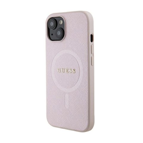 Guess Saffiano MagSafe - Etui iPhone 15 Plus (różowy) Guess Saffiano MagSafe - Etui iPhone 15 Plus (różowy)
