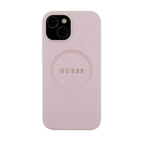 Guess Saffiano MagSafe - Etui iPhone 15 Plus (różowy) Guess Saffiano MagSafe - Etui iPhone 15 Plus (różowy)