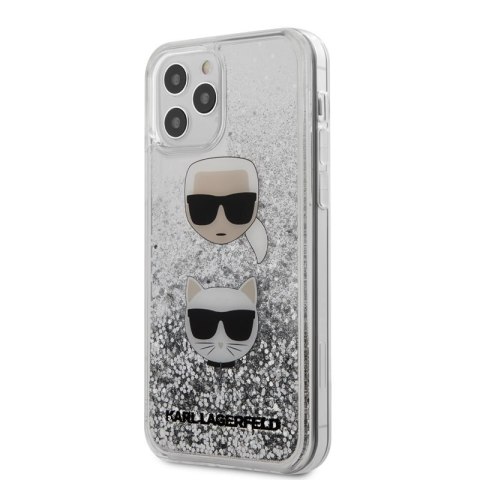Karl Lagerfeld Liquid Glitter 2 Heads - Etui iPhone 12 / iPhone 12 Pro (srebrny) Karl Lagerfeld Liquid Glitter 2 Heads - Etui iPhone 12 / iPhone 12 Pro (srebrny)