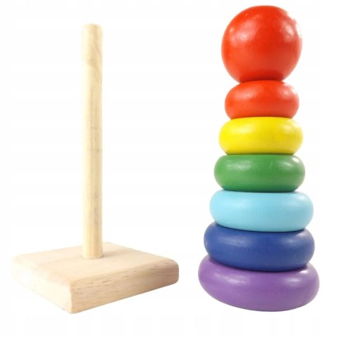 Sorter drewniany tęczowa wieża piramida kolor SC-2 Sorter drewniany tęczowa wieża piramida kolor SC-2