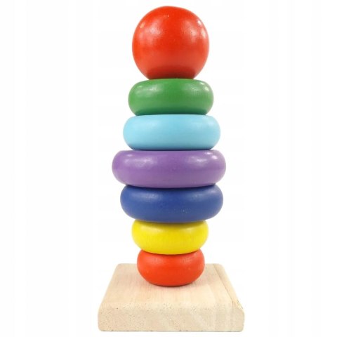 Sorter drewniany tęczowa wieża piramida kolor SC-2 Sorter drewniany tęczowa wieża piramida kolor SC-2