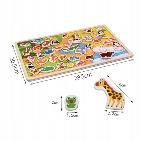 Układanka tablica puzzle magnetyczne zwierzęta MTF-C02 Układanka tablica puzzle magnetyczne zwierzęta MTF-C02
