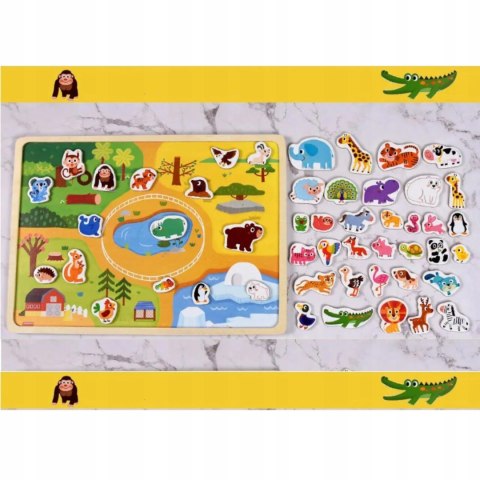 Układanka tablica puzzle magnetyczne zwierzęta MTF-C02 Układanka tablica puzzle magnetyczne zwierzęta MTF-C02