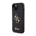 Guess Glitter Script Big 4G - Etui iPhone 15 Plus (czarny)