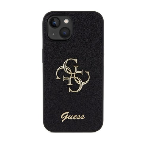 Guess Glitter Script Big 4G - Etui iPhone 15 Plus (czarny) Guess Glitter Script Big 4G - Etui iPhone 15 Plus (czarny)
