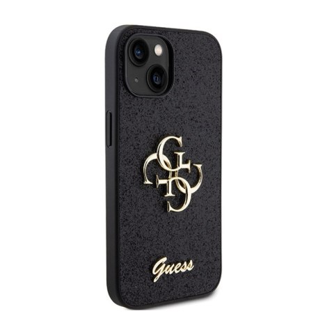 Guess Glitter Script Big 4G - Etui iPhone 15 Plus (czarny) Guess Glitter Script Big 4G - Etui iPhone 15 Plus (czarny)