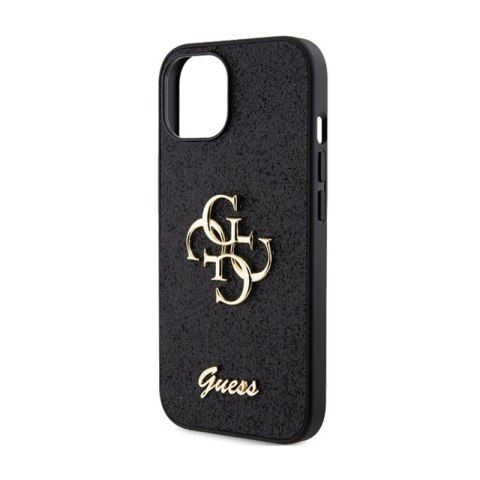 Guess Glitter Script Big 4G - Etui iPhone 15 Plus (czarny) Guess Glitter Script Big 4G - Etui iPhone 15 Plus (czarny)