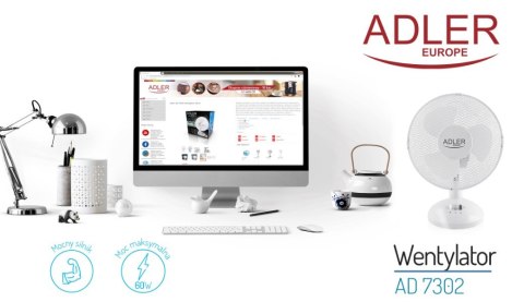 Wentylator wiatrak biurkowy Adler AD 7302 23cm 56Db 45W